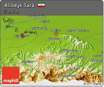 Physical 3D Map of `Alībeyk Sarā