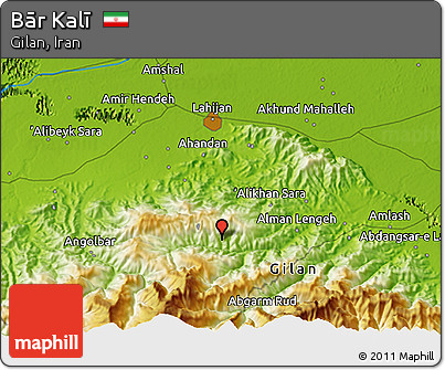 Physical 3D Map of Bār Kalī