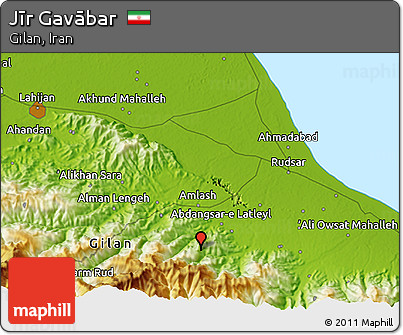 Physical 3D Map of Jīr Gavābar