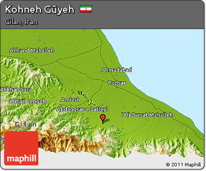 Physical 3D Map of Kohneh Gūyeh