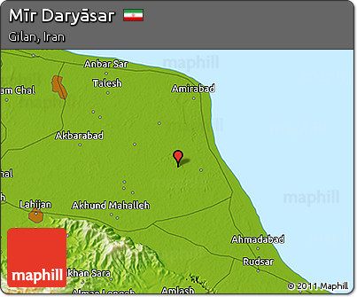 Physical 3D Map of Mīr Daryāsar