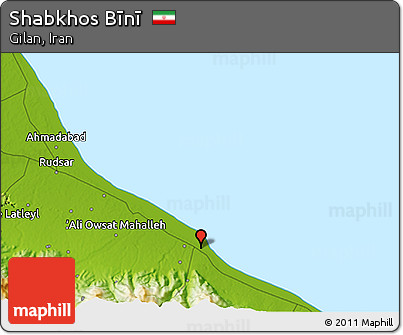 Physical 3D Map of Shabkhos Bīnī
