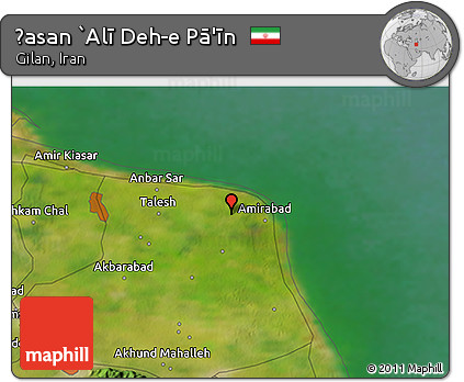 Satellite 3D Map of Ḩasan `Alī Deh-e Pā'īn