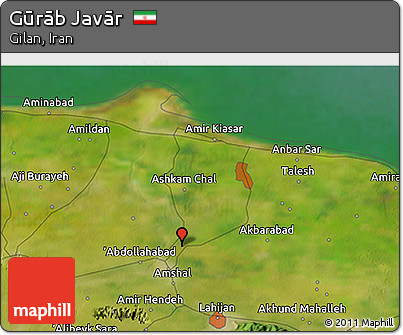 Satellite 3D Map of Gūrāb Javār