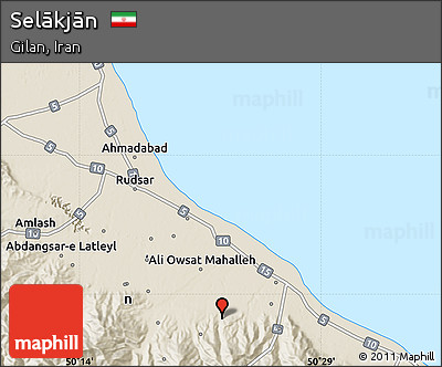 Shaded Relief Map of Selākjān