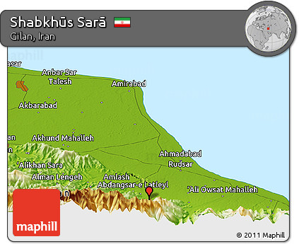 Physical Panoramic Map of Shabkhūs Sarā
