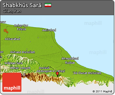 Physical Panoramic Map of Shabkhūs Sarā