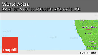 Political Panoramic Map of the Area around 37° 14' 49" N, 53° 37' 30" E