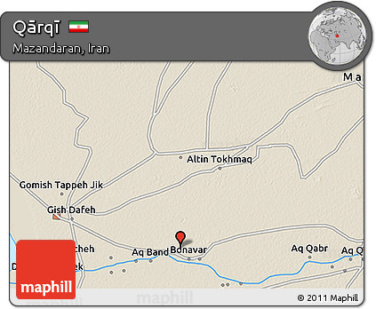 Shaded Relief 3D Map of Qārqī