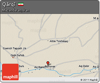 Shaded Relief 3D Map of Qārqī