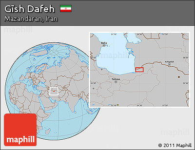Gray Location Map of Gīsh Dafeh