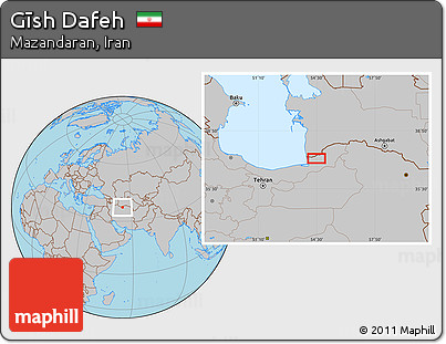 Gray Location Map of Gīsh Dafeh