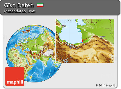 Physical Location Map of Gīsh Dafeh