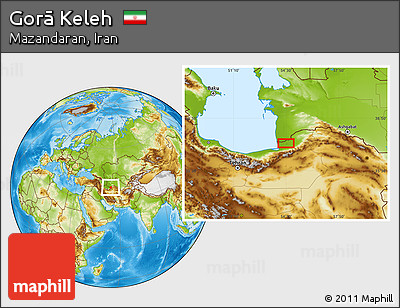 Physical Location Map of Gorā Keleh