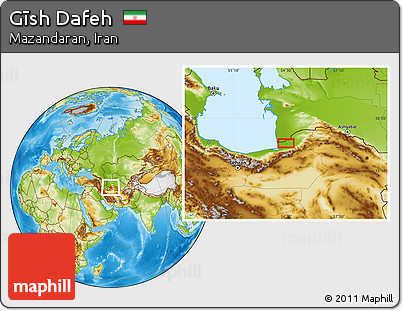Physical Location Map of Gīsh Dafeh