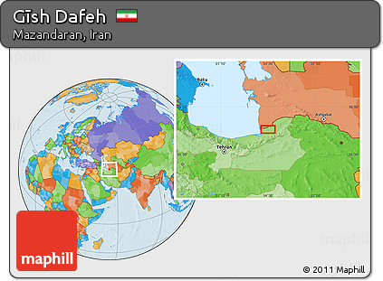 Political Location Map of Gīsh Dafeh