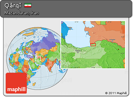 Political Location Map of Qārqī