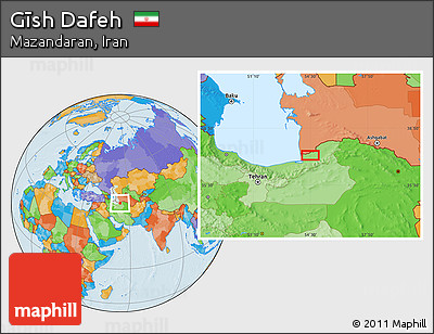 Political Location Map of Gīsh Dafeh