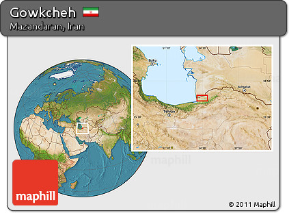 Satellite Location Map of Gowkcheh