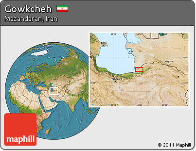 Satellite Location Map of Gowkcheh