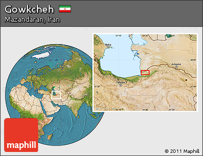 Satellite Location Map of Gowkcheh