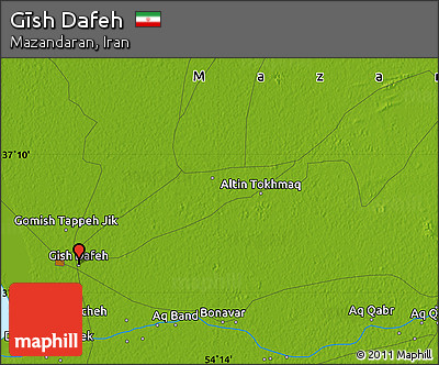 Physical Map of Gīsh Dafeh