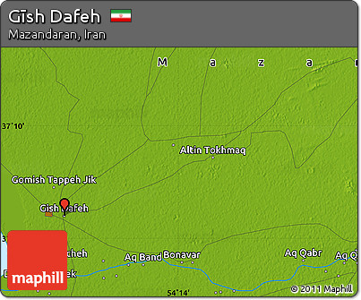 Physical Map of Gīsh Dafeh