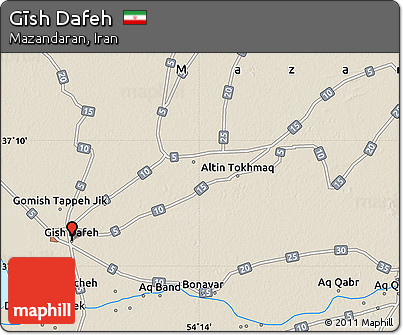 Shaded Relief Map of Gīsh Dafeh