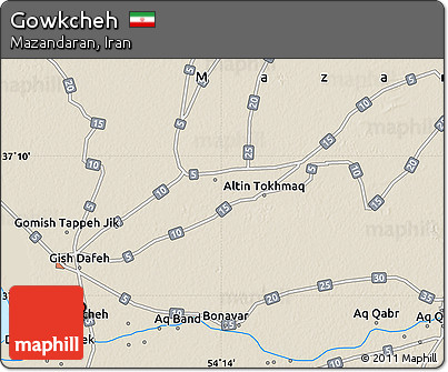 Shaded Relief Map of Gowkcheh