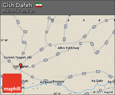 Shaded Relief Map of Gīsh Dafeh