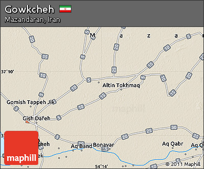 Shaded Relief Map of Gowkcheh