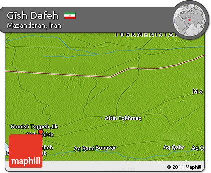 Physical Panoramic Map of Gīsh Dafeh