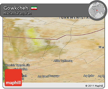 Satellite Panoramic Map of Gowkcheh