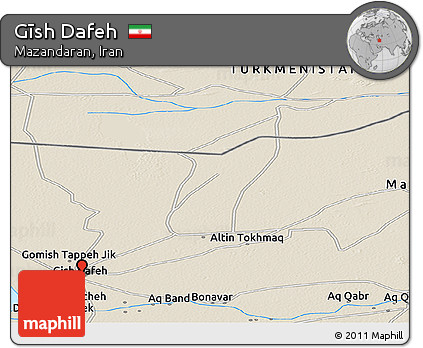 Shaded Relief Panoramic Map of Gīsh Dafeh