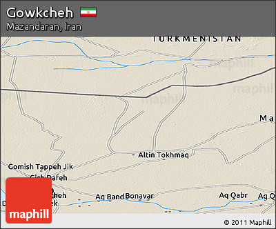 Shaded Relief Panoramic Map of Gowkcheh