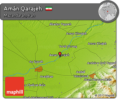 Physical 3D Map of Amān Qarajeh