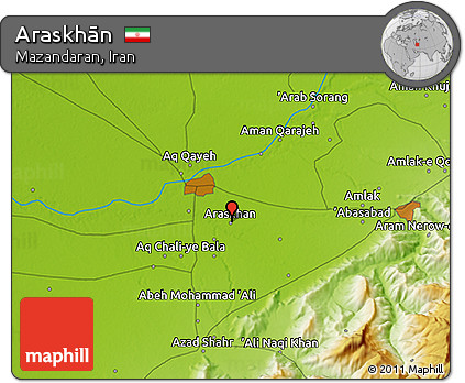 Physical 3D Map of Araskhān
