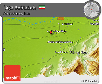 Physical 3D Map of `Aţā Behlakeh