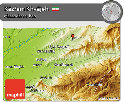 Physical 3D Map of Kāz̧em Khvājeh
