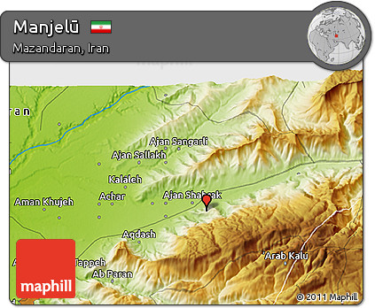 Physical 3D Map of Manjelū