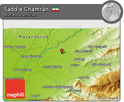 Physical 3D Map of Sadd-e Chamrān