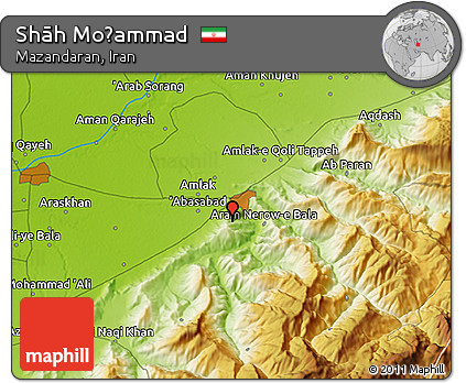 Physical 3D Map of Shāh Moḩammad