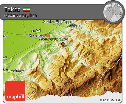 Physical 3D Map of Takht