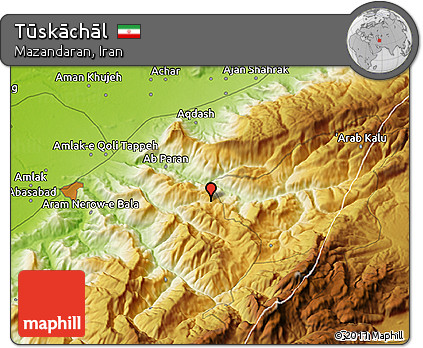Physical 3D Map of Tūskāchāl
