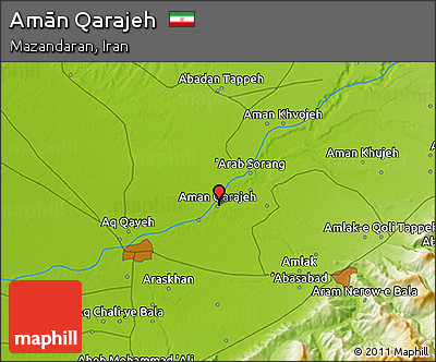 Physical 3D Map of Amān Qarajeh