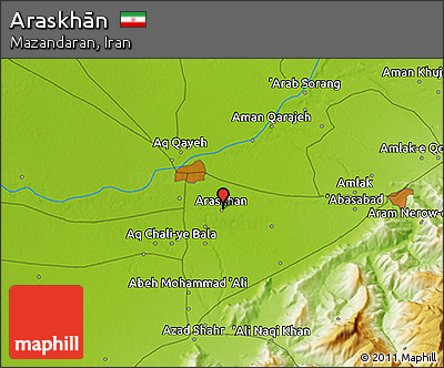 Physical 3D Map of Araskhān
