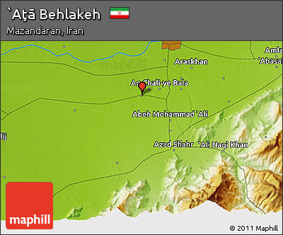 Physical 3D Map of `Aţā Behlakeh