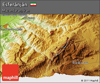 Physical 3D Map of Esferānjān