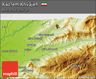 Physical 3D Map of Kāz̧em Khvājeh