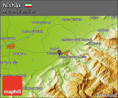 Physical 3D Map of Nīshāk